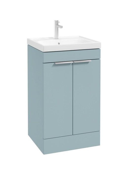 floorstanding vanity unit in Matt Morning Sky Blue