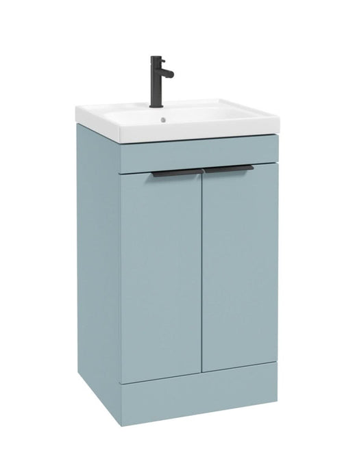 floorstanding vanity unit in Matt Morning Sky Blue