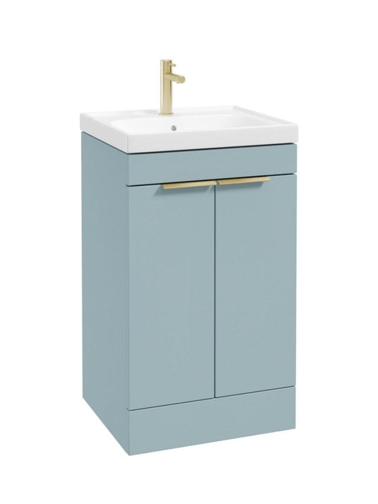 floorstanding vanity unit in Matt Morning Sky Blue