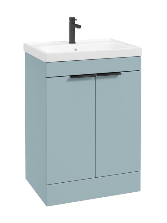 floorstanding vanity unit in Matt Morning Sky Blue