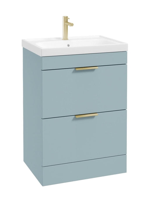 floorstanding vanity unit in matt morning sky blue