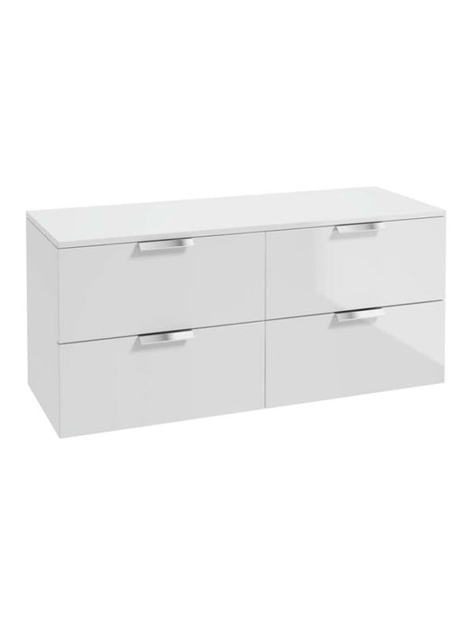 wall hung 4 drawer vanity unit in Gloss White