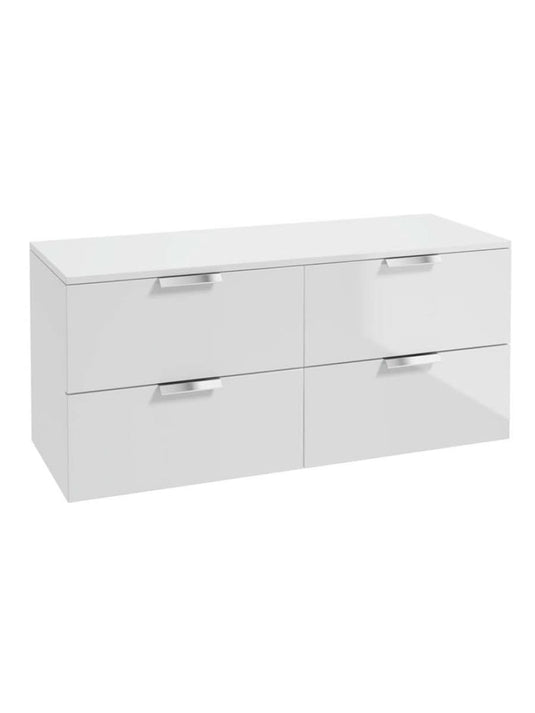 wall hung 4 drawer vanity unit in Gloss White