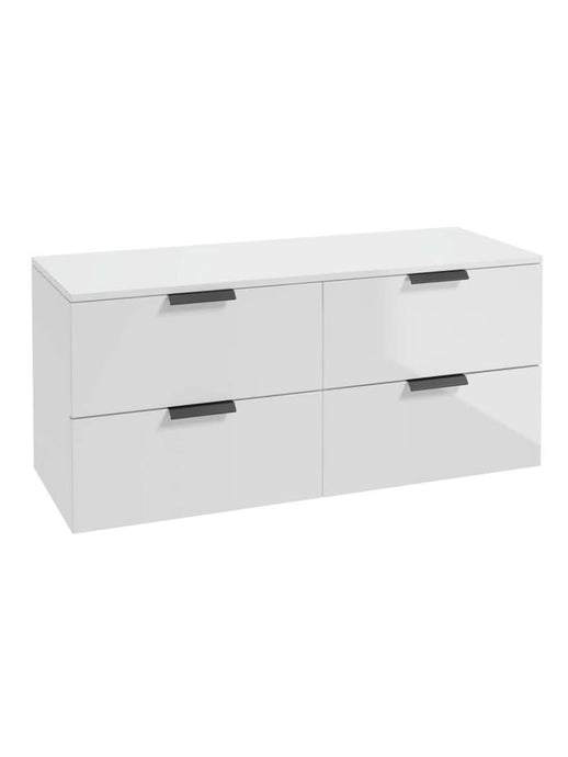 wall hung 4 drawer vanity unit in Gloss White