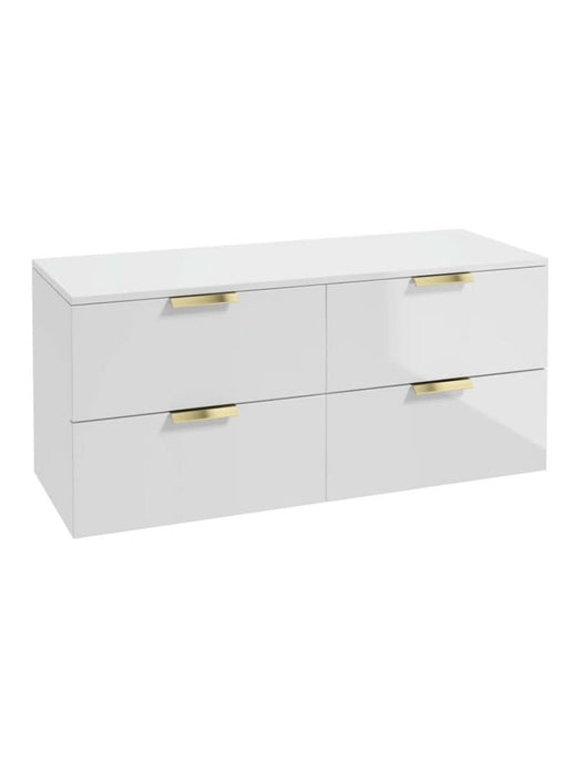 wall hung 4 drawer vanity unit in Gloss White