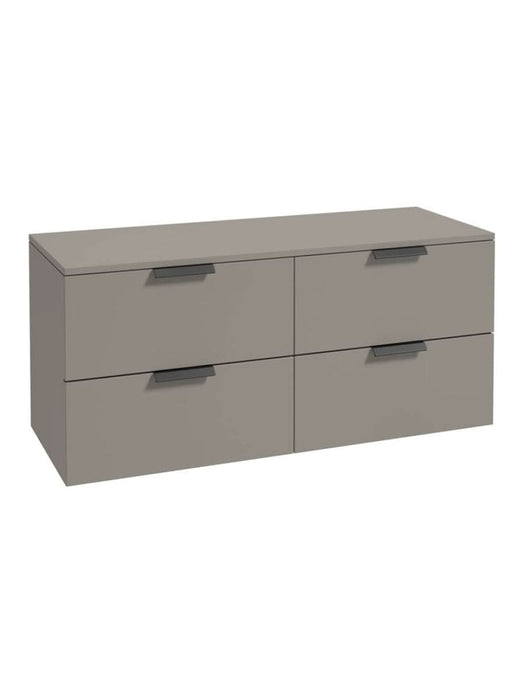 wall hung 4 drawer vanity unit in Matt Khaki 