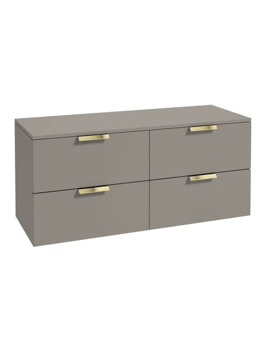 wall hung 4 drawer vanity unit in Matt Khaki