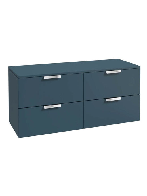 wall hung 4 drawer vanity unit in Matt Ocean Blue