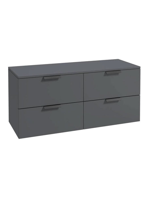 wall hung 4 drawer vanity unit in Matt Midnight Grey