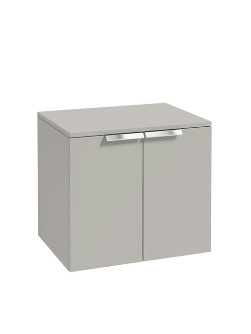 wall hung 2 door countertop vanity unit in matt arctic grey