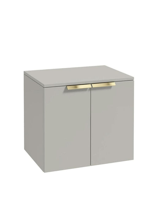 wall hung 2 door countertop vanity unit in matt arctic greyt