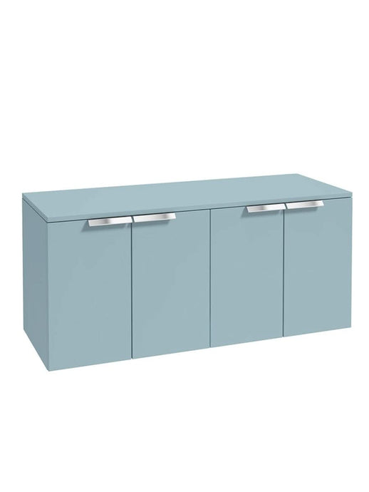 wall hung 4 door vanity unit in Matt Morning Sky Blue