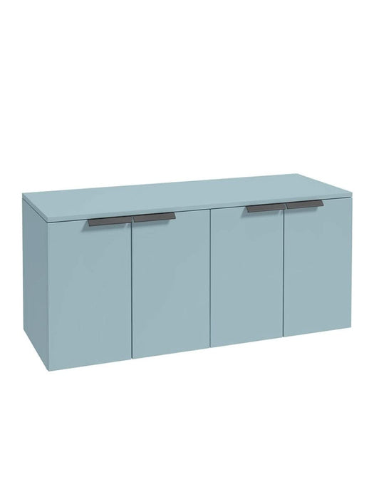 wall hung 4 door vanity unit in Matt Morning Sky Blue