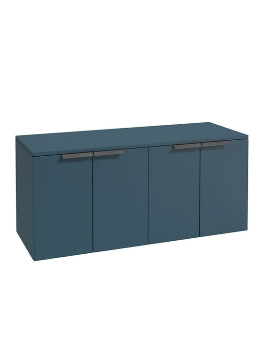 wall hung 4 door vanity unit in Matt Ocean Blue