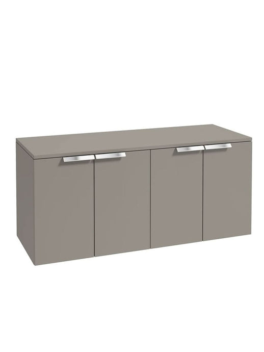 wall hung 4 door vanity unit in matt khaki