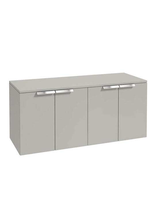 wall hung 4 door vanity unit in Matt Arctic Grey