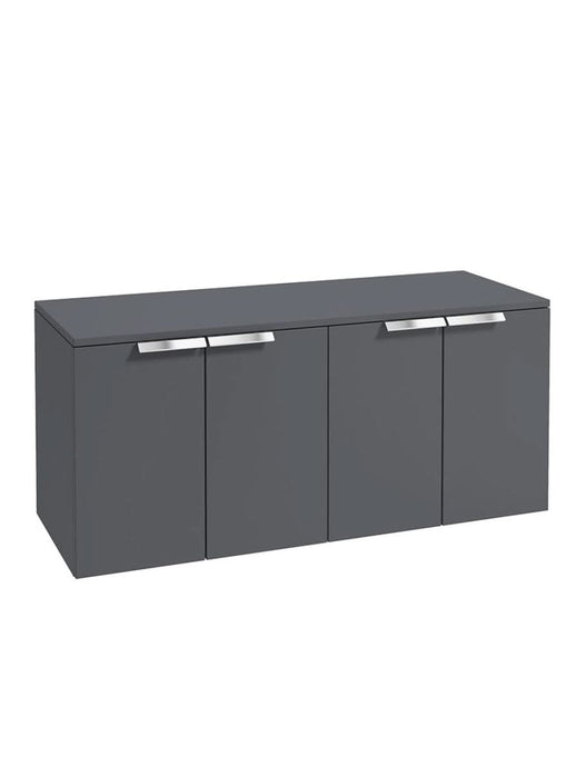 wall hung 4 door vanity unit in Matt Midnight Grey