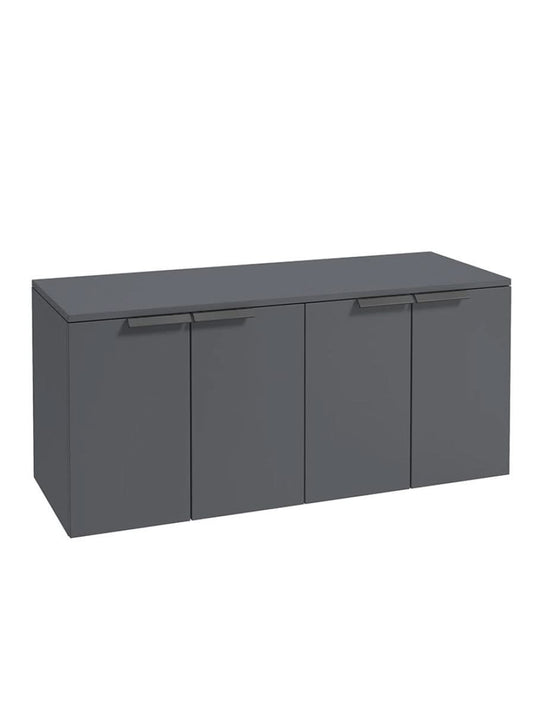 wall hung 4 door vanity unit in Matt Midnight Grey