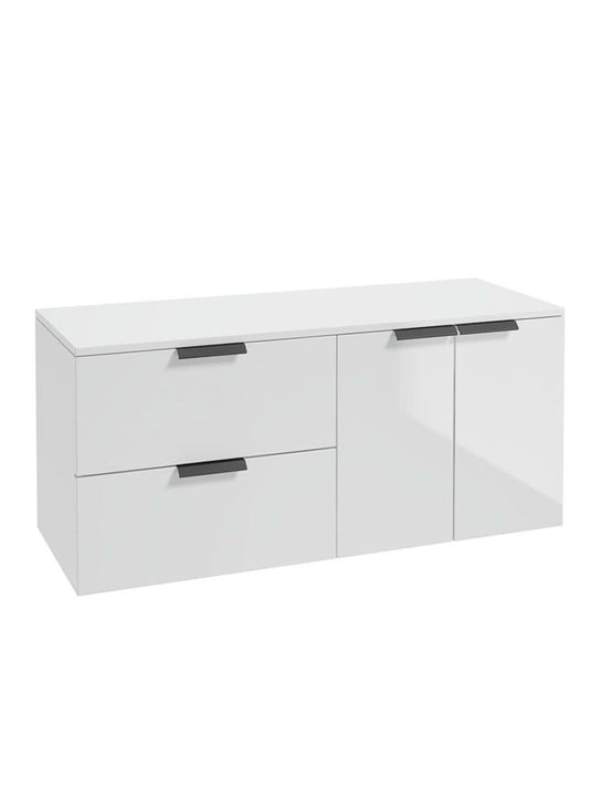 wall hung 2 door 2 drawer vanity unit in Gloss White