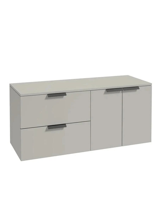 wall hung 2 door 2 drawer vanity unit in matt khaki