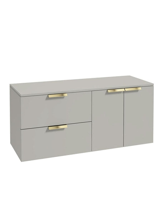 wall hung 2 door 2 drawer vanity unit in Matt Arctic Grey