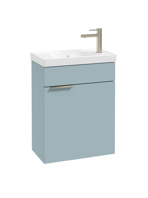 wall hung vanity unit in matt morning sky blue