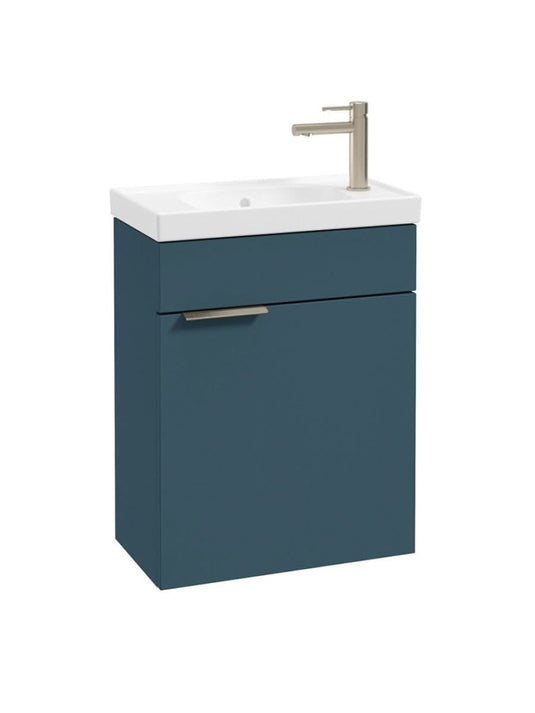 wall hung vanity unit in matt ocean blue