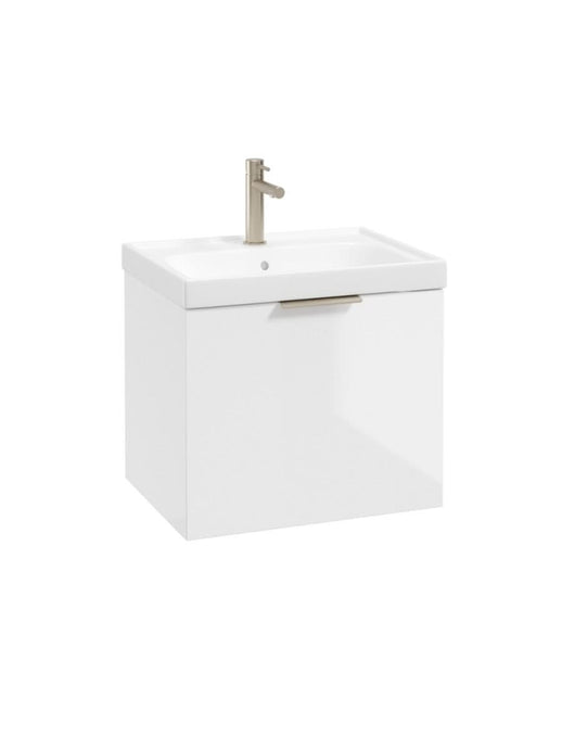 wall hung 1 drawer vanity unit in gloss white