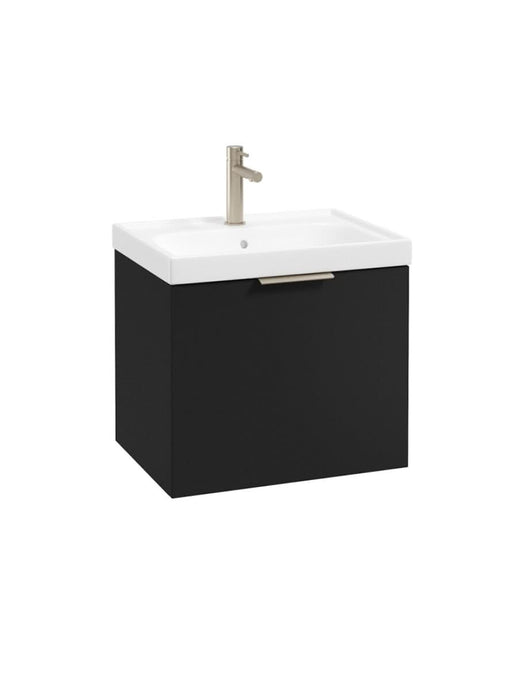 wall hung 1 drawer vanity unit in matt black