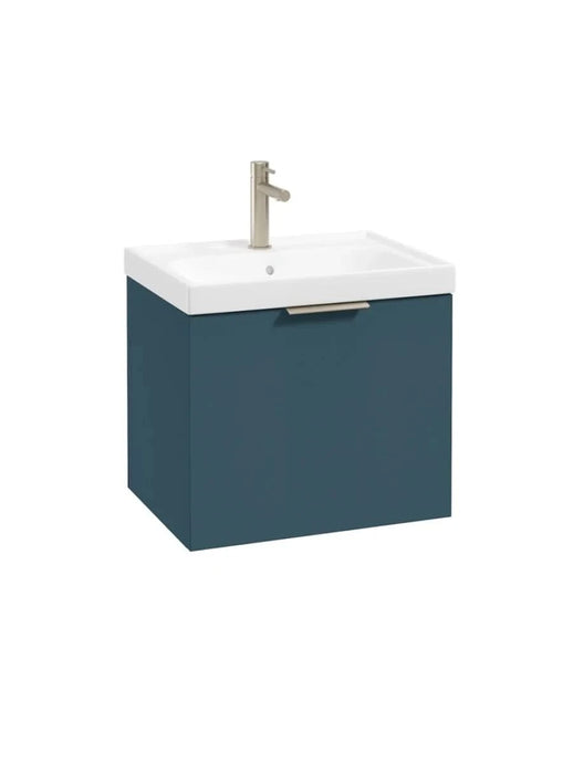 wall hung 1 drawer vanity unit in Matt Ocean Blue 