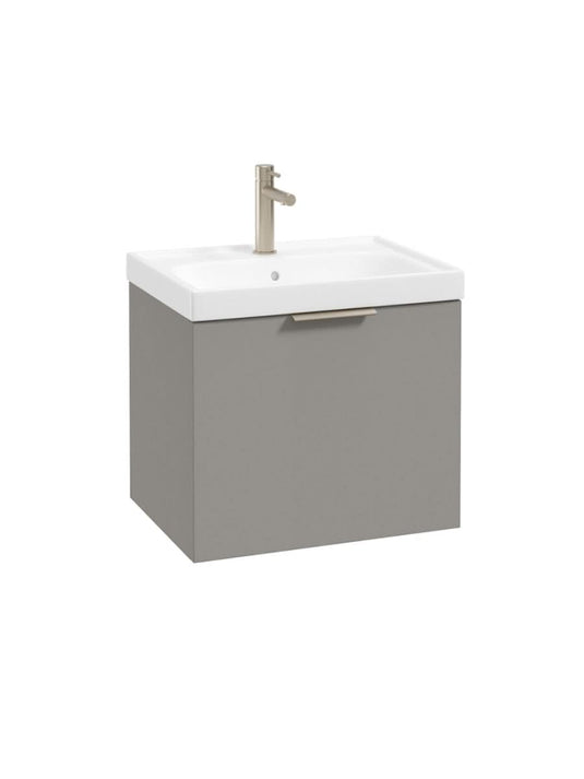 wall hung 1 drawer vanity unit in matt khaki