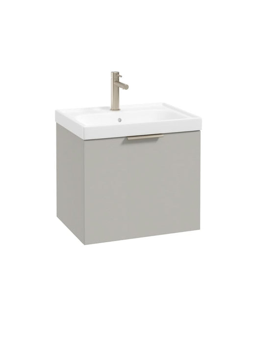 wall hung 1 drawer vanity unit in matt arctic grey