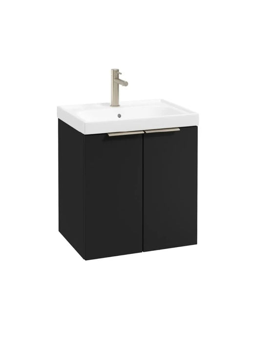 wall hung 2 door vanity unit in matt black