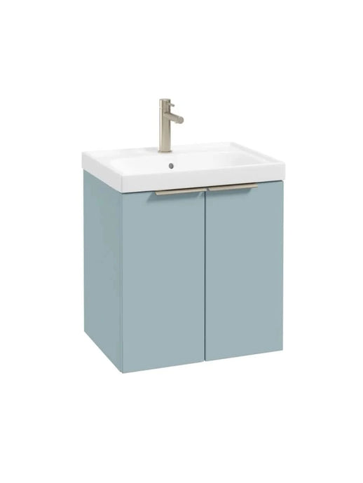 wall hung 2 door vanity unit in Matt Morning Sky Blue