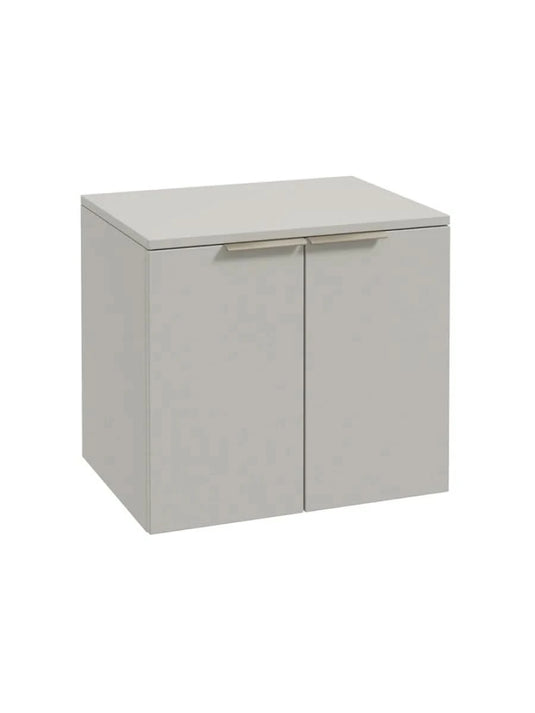 wall hung 2 door countertop vanity unit in matt arctic grey