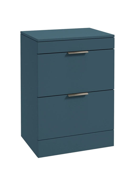 sonas stockholm floorstanding vanity unit in matt blue ocean