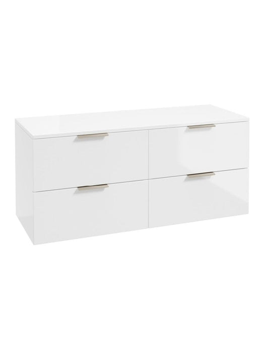 wall hung 4 drawer vanity unit in Gloss White