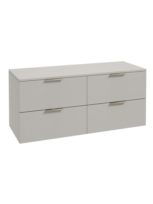 wall hung 4 drawer vanity unit in matt arctic grey