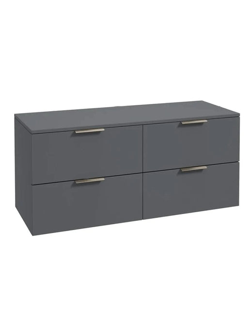 wall hung 4 drawer vanity unit in Matt Midnight Grey