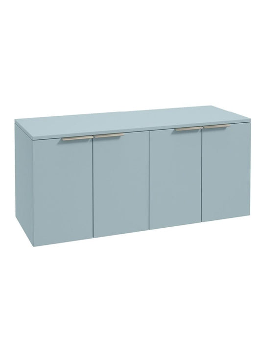 wall hung 4 door vanity unit in Matt Morning Sky Blue