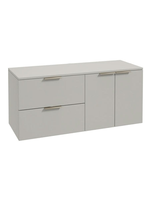 wall hung 2 door 2 drawer vanity unit in Matt Arctic Grey