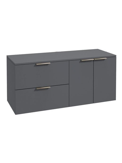 wall hung 2 door 2 drawer vanity unit in Matt Midnight Grey