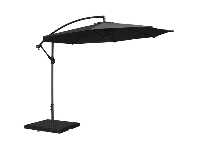 3m charcoal covered cantilever parasol