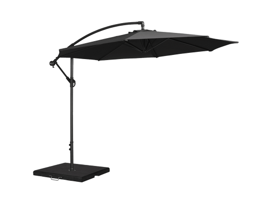 3m charcoal covered cantilever parasol