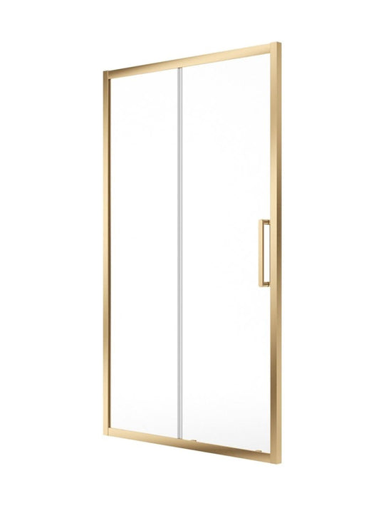 shower door in brushed gold