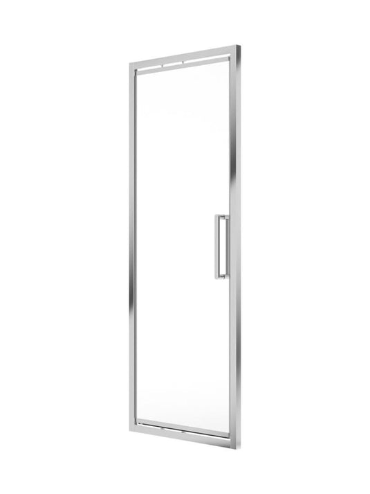 framed infold door in chrome