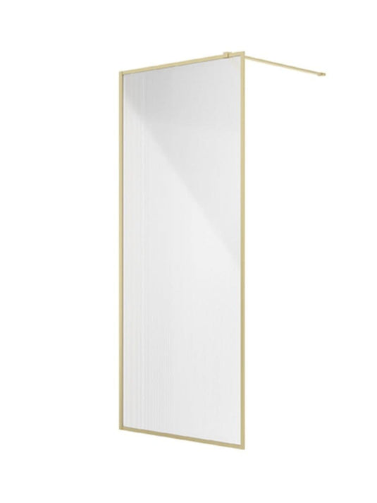 brushed gold frame with fluted glass