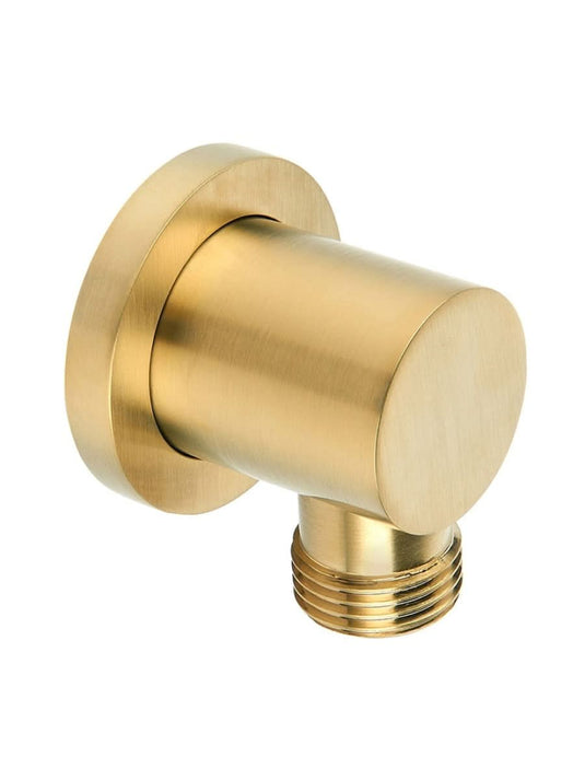 round wall elbow in brushed gold