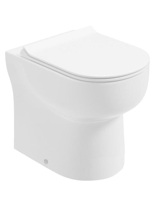 back to wall comfort height toilet with soft close seat